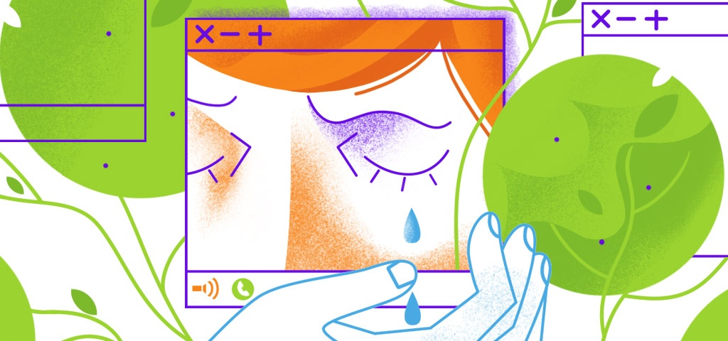 Создатели российских онлайн-платформ в сфере mental health и мессенджера для безопасной переписки рассказали про опыт онлайн-терапии. Иллюстрация: Наталья Ямщикова для Теплицы.